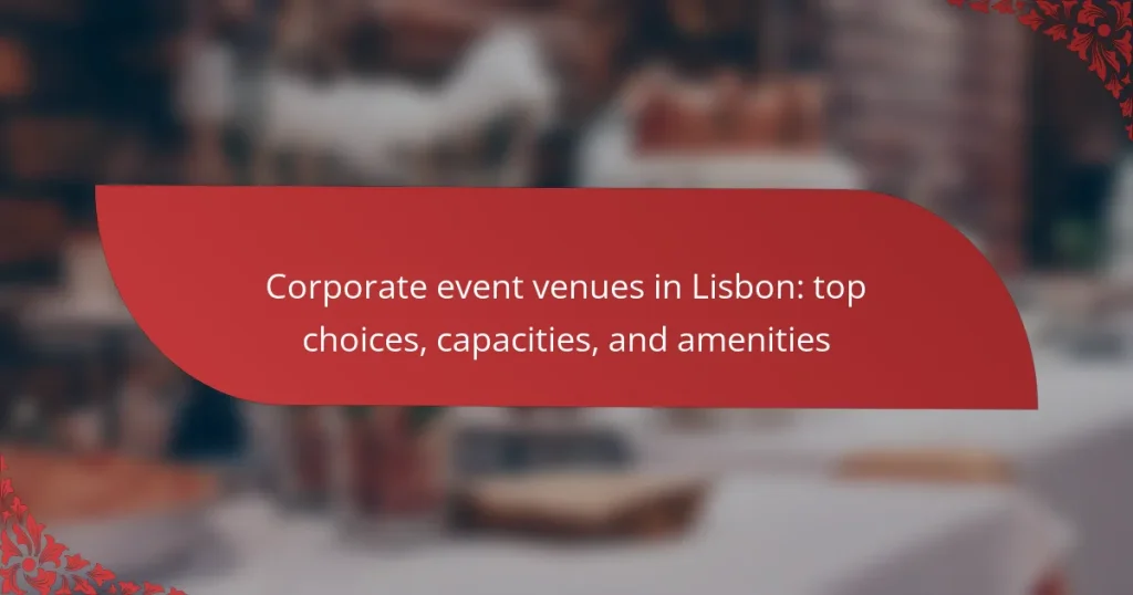 Corporate event venues in Lisbon: top choices, capacities, and amenities