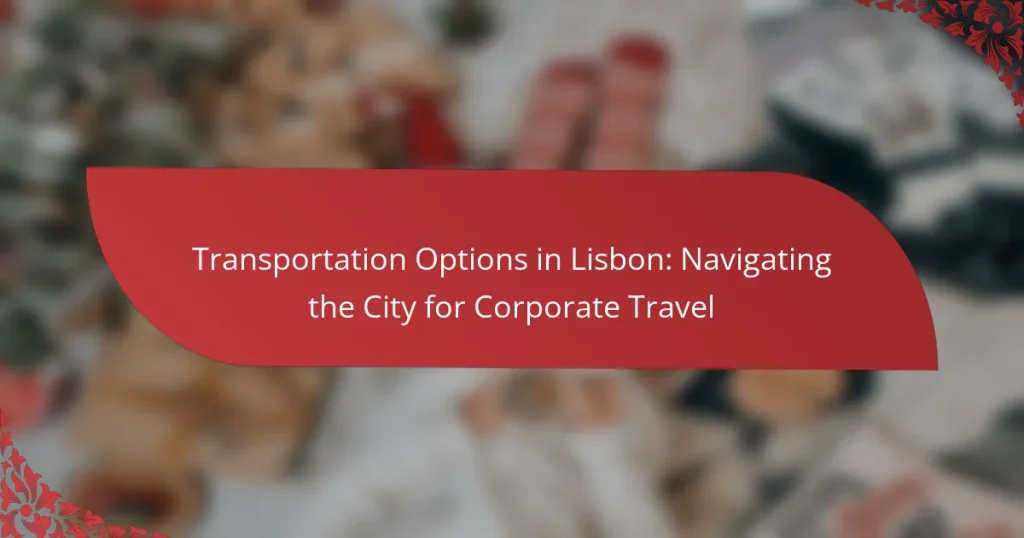 Transportation Options in Lisbon: Navigating the City for Corporate Travel