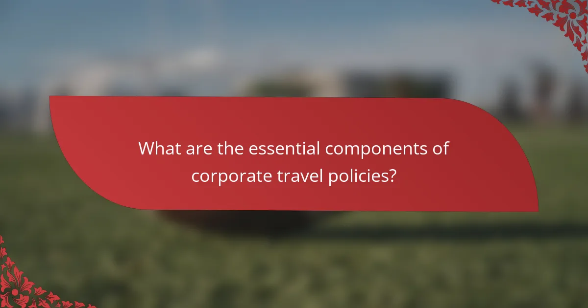 What are the essential components of corporate travel policies?